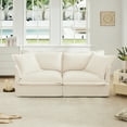 thumbnail image 2 of Newest Modern 2-Seat Sofa Couches for Living Room,2 Seater Sofa,Plain Chenille Deep Seat Sofa,Upholstered Cushion&Detachable Cover,Comfy Sofa Couch for Small Space,Apartment,Cream, 2 of 20