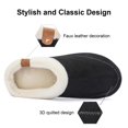 thumbnail image 2 of Needbo Women's Slippers Double-Tone Suede Faux Fur Lining Memory Foam Slip-On House Shoes Indoor Outdoor Black, Size 5-5.5, 2 of 6