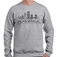 thumbnail image 2 of Skyline Jacksonville Florida Long Sleeve Shirt Unisex 2X-Large Grey, 2 of 5