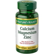 Nature's Bounty Calcium, Magnesium, Zinc Coated Caplets for Bone Health, 100 Ct