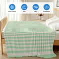 thumbnail image 4 of Sage Green Striped Cooling Blanket, Lightweight Breathable Summer Throw Blanket with Double Sided Cold Effect, Modern Simple Farmhouse Beige Picnic Beach Blankets Bed Sheet for Hot Sleepers 50"x60", 4 of 8