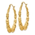 thumbnail image 2 of 14k Polished Bamboo Hoop Earrings, 2 of 3