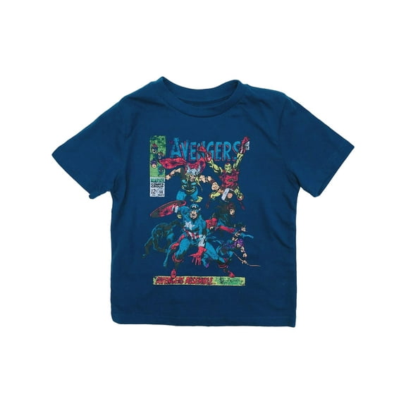 Marvel Infant & Toddler Boys Blue Short Sleeve Avengers Assemble T-Shirt Tee 4T