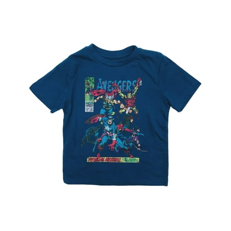 

Marvel Infant & Toddler Boys Blue Short Sleeve Avengers Assemble T-Shirt Tee 18m