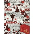 thumbnail image 2 of Serafina Home Holiday Christmas Cheer Vinyl Flannel Backed Tablecloth: Season's Greetings of Merry Bright Joy Santa Snowman Tree 52, 2 of 3