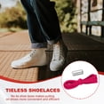 thumbnail image 6 of Uxcell No Tie Shoelaces Tieless Elastic Shoe Laces with 2 Metal Locks Buckles Silver Fit for Adults Sneakers Canvas Shoes Rose Red Silver, 6 of 7
