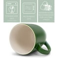 thumbnail image 2 of Green White Two Toned Ombre Matte 10 ounce Ceramic Stoneware Coffee Cup Mugs Set of 4, 2 of 6