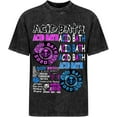 thumbnail image 4 of ACID Music BATH Men's Women's Crew Cotton Neck Short Shirts Sleeved Hip-Hop Graphics Tee Street Retro Classic Casual Loose T-Shirt, 4 of 8