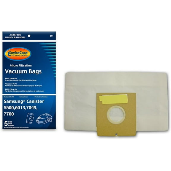 Envirocare VP-50 Canister Vacuum Cleaner Bags Fits: Samsung   5500, 6013, 7049, and 7700