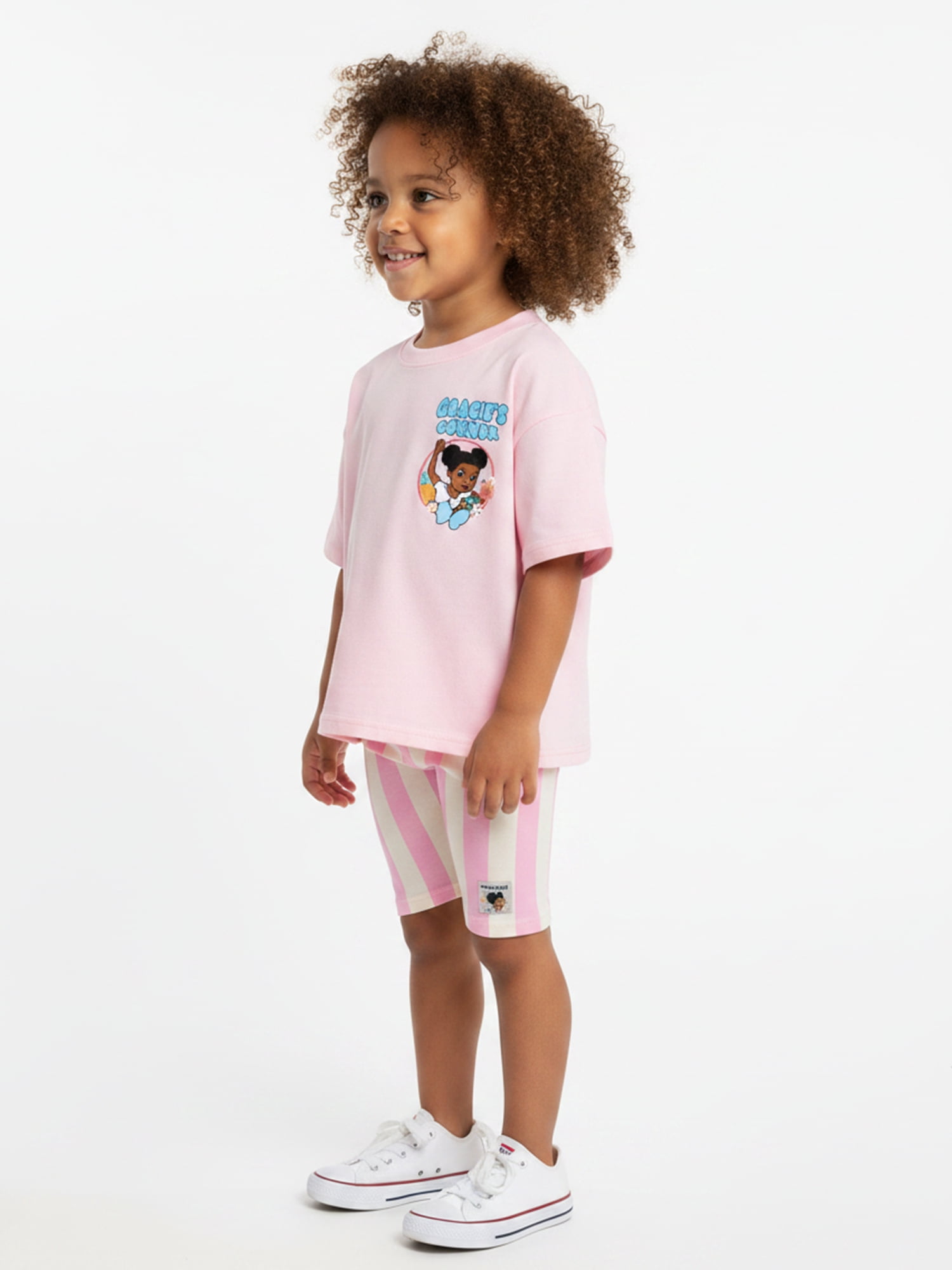Gracie's Corner Toddler Girls Hearts Graphic Tee and Shorts Set, 2-Piece, Sizes 12M-5T