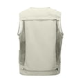 thumbnail image 3 of CCRFTGI Vest for Men Casual Lightweight Outdoor Fishing Work Safari Travel Hiking Running Golf Photo Sleeveless Cargo Vest Jacket Multi Pockets Beige XXL, 3 of 7