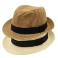 thumbnail image 3 of Hats Womens Mens Wide Brim Panama Fedora Summer Beach Sun UPF For Women Hat, 3 of 4