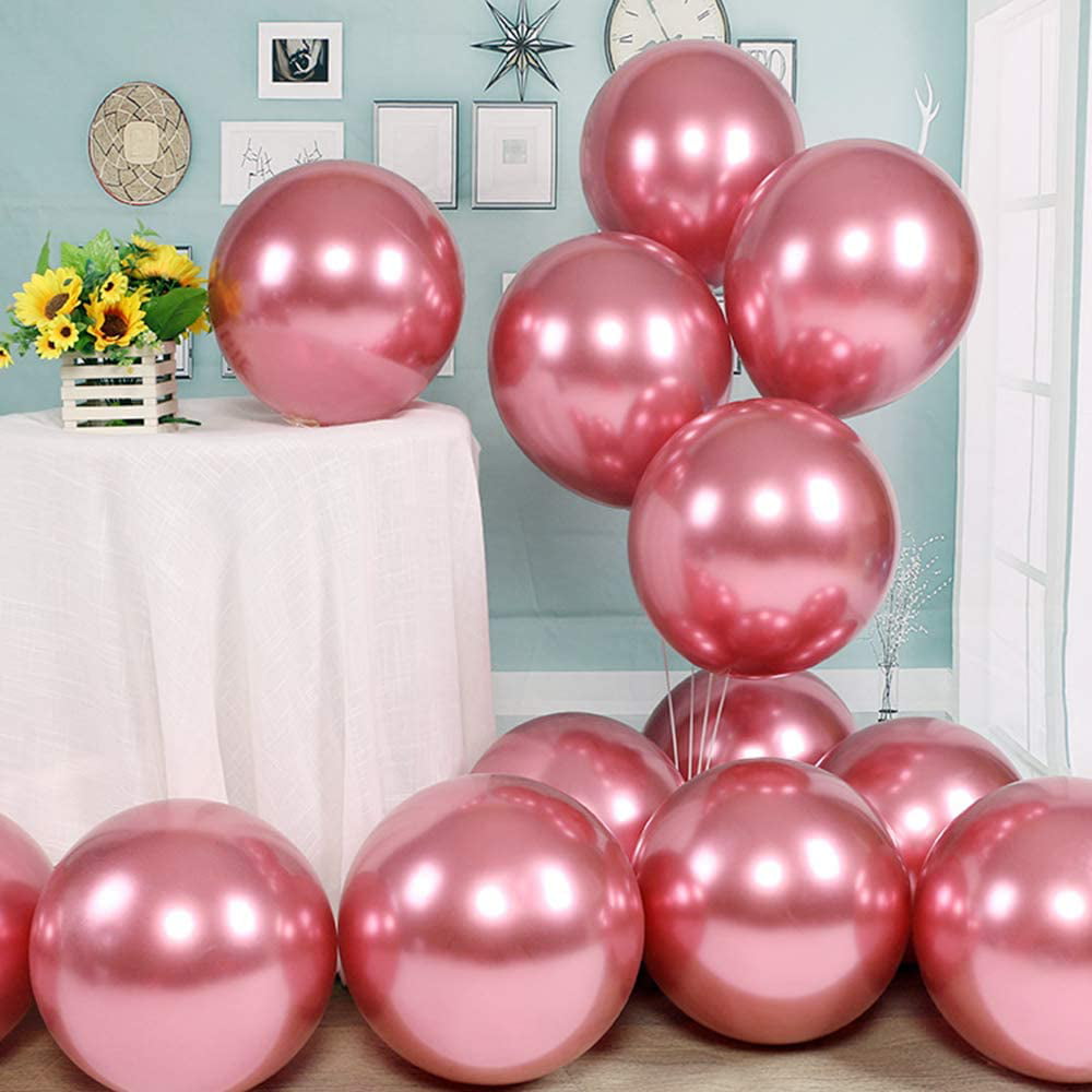 5 x 12" Chrome Balloons Colours Latex Balloon Birthday Celebration Party Helium 