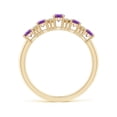 thumbnail image 2 of ANGARA Natural Five Stone 1 ct Amethyst and Diamond Wedding Ring in 14K Yellow Gold for Women (Size-5x3mm) | February Birthstone, Birthday, Anniversary, Jewelry Gift for Women | Natural Amethyst Ring, 2 of 8