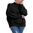 thumbnail image 1 of Automne Hiver Femmes Col Roulé Pull à Manches Longues en Vrac Gros Pull en Tricot, 1 of 7