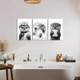 thumbnail image 4 of 3Pcs Funny Bathroom Highland Cow Canvas Wall Art Animal Bathroom Paintings Pictures Wall Decor Rustic Farmhouse Brown Cute Cow Poster Printing Artwork for Bathroom Restroom Toilet Home Decoration, 4 of 6