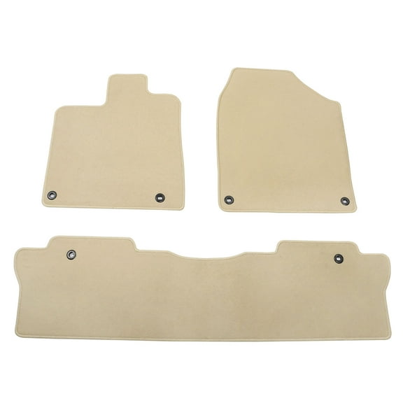 Ikon Motorsports Floor Mats Fits 2017-2024 Honda Ridgeline Beige Nylon OEM Fitment Style Front & Rear Floor Mats Anti-slip Carpets Replacement 3PCS