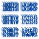 thumbnail image 1 of Stickers de letras Llewyn 400 piezas impermeables de 6,5 cm azules, 1 of 7