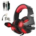 thumbnail image 1 of Hunterspider V3 Gaming Headset Stereo Noise Cancelling Wired Earphone LED Gaming Microphone Headphone, Black Red, 1 of 9