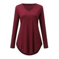 thumbnail image 2 of Vedolay Womens Tops Long Sleeve Fall Shirts Casual Tunic Top Basic Sweatshirts Tees ,XL, 2 of 2