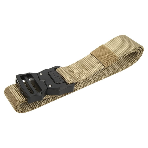 Hiking Belt with Buckle Quick Release Polyester and Zinc Alloy Comfortable Elastic Stretch Belt for Men Women Khaki