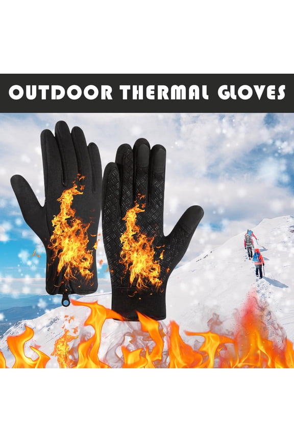 Winter Gloves, Waterproof Windproof Thermal Touch Screen Gloves, For Men Women Outdoor Sports Skiing Hiking, Fleece Lined Non-Slip Durable Cold Weather Hand Protection