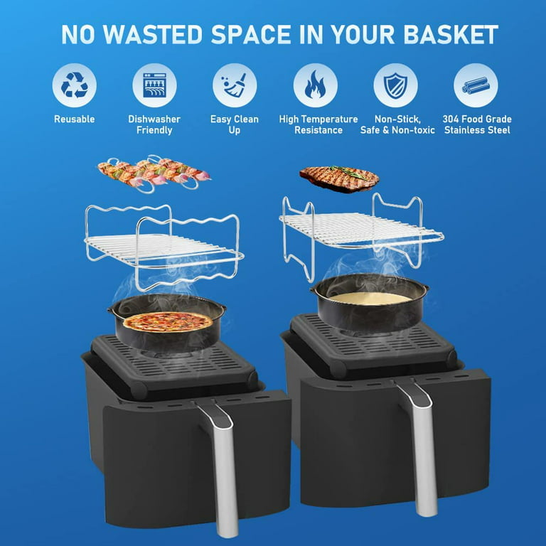 Air Fryer Steel Rack for Ninja Dual Basket Silicone Pot Baking Liner  Accessories
