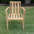 thumbnail image 4 of Ash & Ember Grade A Teak 2 Pack Classic Stacking Armchairs, Weather Resistant Patio Lounge Chair for Deck, Porch, or Backyard, Gently Curved Seat and Back with Vertical Slats, Indoor Outdoor Use, 4 of 6