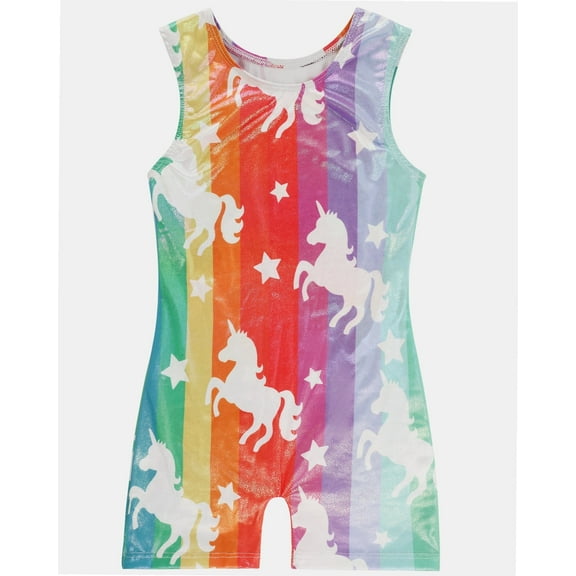 Gymnastics Leotards for Girls Unicorn Rainbow Sparkle Biketard Toddlers Kids Children