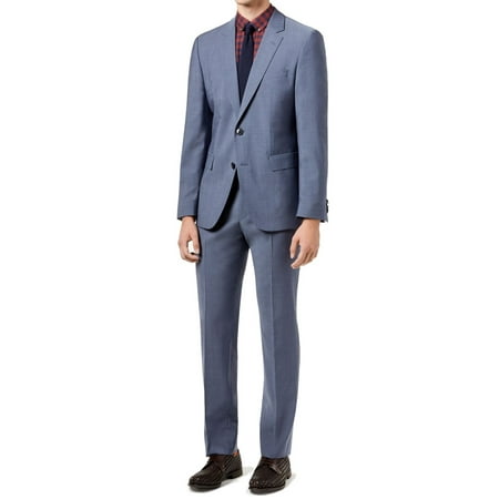UPC 728677441611 product image for Hugo Boss NEW Blue Mens Size 40S Slim Fit Chambray Two Button Wool Suit | upcitemdb.com