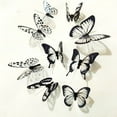 thumbnail image 3 of Vadktai 36 PCS Butterfly Wall Stickers, PVC, Black & White, Removable Paper Decals with Sticky Dots for Window, Furniture, Wedding Decor, 3 of 4