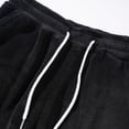 thumbnail image 6 of Men's Sherpa Pants Solid Color Fleece Lined Drawstring Trouser Warm Travel Lounge Pants Black S, 6 of 9
