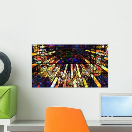 Satin Peel - Metaphorical Stained Glass Wall Mural Wallmonkeys Peel and Stick Graphic (18 in W x 10 in H) WM502501