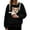 Black, variant on Womens Cat Pouch Hoodie Oversize Pet Carrier Sweatshirts Soft Fuzzy Pullover Tops With Kangaroo Unisex Outdoor