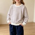thumbnail image 2 of fatyb Sweatshirt for Toddler Cotton Striped Long Sleeve Boys Girls Crewneck Tops Kids Fashion Clothes, 2 of 6