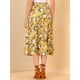 thumbnail image 5 of Falda Allegra K Estampado de girasol de Gasa para Mujer Amarillo XL, 5 of 6