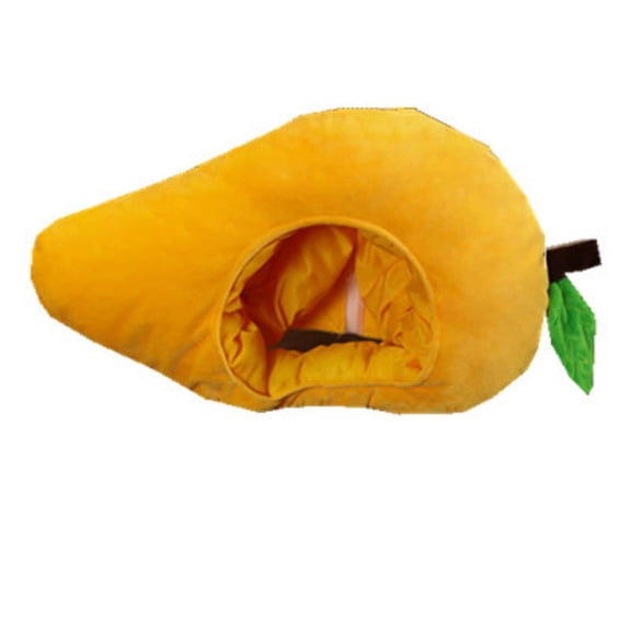 amagogo Mango Costume Headwear Funny Fruit Hat Soft Plush Nylon Blend Breathable Feel Adjustable Fit for Adults Teens Festivals