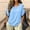 *Blue, variant on ClodeEU Women's Round Neck Short Sleeve T-Shirt,Casual Loose Solid Color Blouse Blue,Women's Plus L