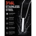thumbnail image 6 of FaithHeart Silver Bar Pendant Necklace for Men Waterproof Stainless Steel Box Chain Small Rectangle Pendant Cool Minimalist Everyday Jewelry Gifts for Boyfriend Valentine's Day 18", 6 of 7