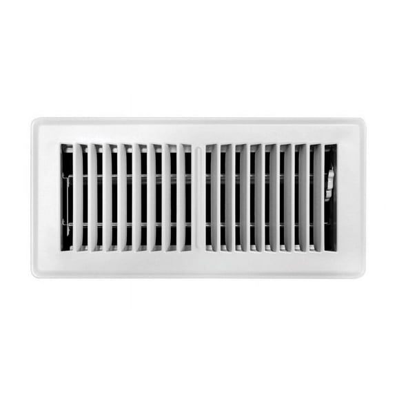 Tru Aire 4 in. H X 10 in. W 2-Way Powder Coat White Steel Floor Register