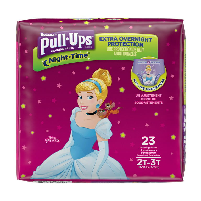 Huggies Pull-Ups Girls Princess. Night Time. 2T-3T. 23 Count