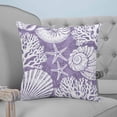 thumbnail image 4 of Pillow Covers 20x20 Set of 2, Purple Coastal Square Throw Pillow Covers for Couch/Sofa/Living Room, Conch Nautical Summer Starfish Shell Coral Decorative Soft Pillowcases for Couch Throw Pillows, 4 of 7