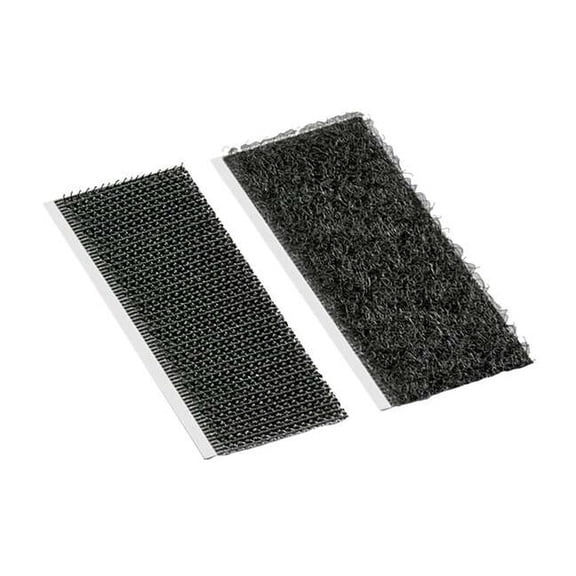 Reclosable Fastener Shapes, Rubber Adhesive, 3 in, 1 in W, Black, 100 PK 1-3-100-SJ3526N/SJ3527N