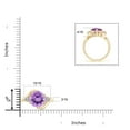 thumbnail image 4 of ANGARA Natural Round 2.1 ct Amethyst and Diamond Three Stone Bypass Ring in 14K Yellow Gold for Women (Size-9mm) | February Birthstone, Anniversary, Jewelry Gift for Women | Natural Amethyst Ring, 4 of 8