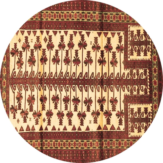 Ahgly Company Indoor Round Persian Brown Traditional Area Rugs, 3' Round