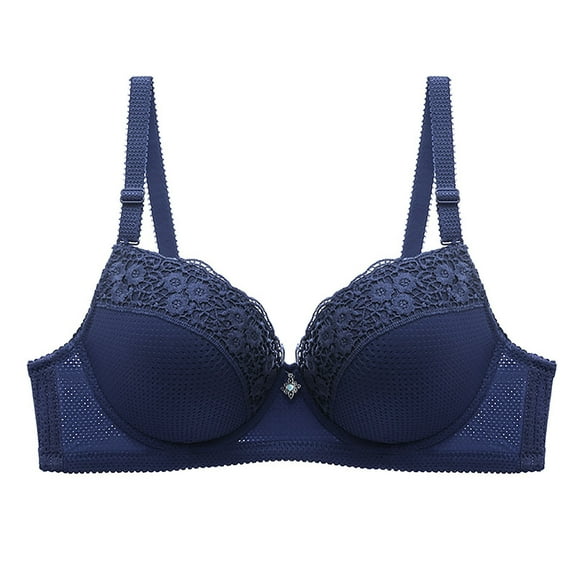 Womens Bras Comfortable Lace Padded Bras Adjustable Spaghetti Straps Underwire Bra Lift Up 3/4 Cup Lingerie 5XL