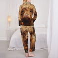 thumbnail image 3 of Pajama Sets for Women 2 Pcs, Cute Floral Cow Button Down Long Sleeve Sleepwear Lounge PJ Sets, 3 of 6