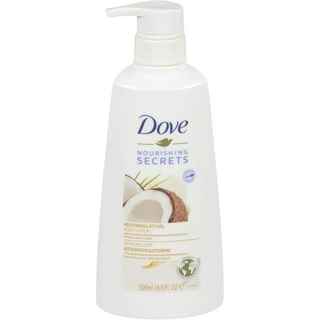 Dove Nourishing Secrets Restoring Body Lotion, Dry Skin Relief for Women with Coconut Oil and Sweet Almond Extracts - 16.9 FL OZ Pump Bottle(Pack of 3)