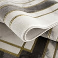 thumbnail image 6 of La Dole Rugs Gold Grey Ivory Abstract Marble Bordered Modern Striped Minimalistic Pattern Area Rug For Living Room Bedroom Hallway Runner, 6 of 7