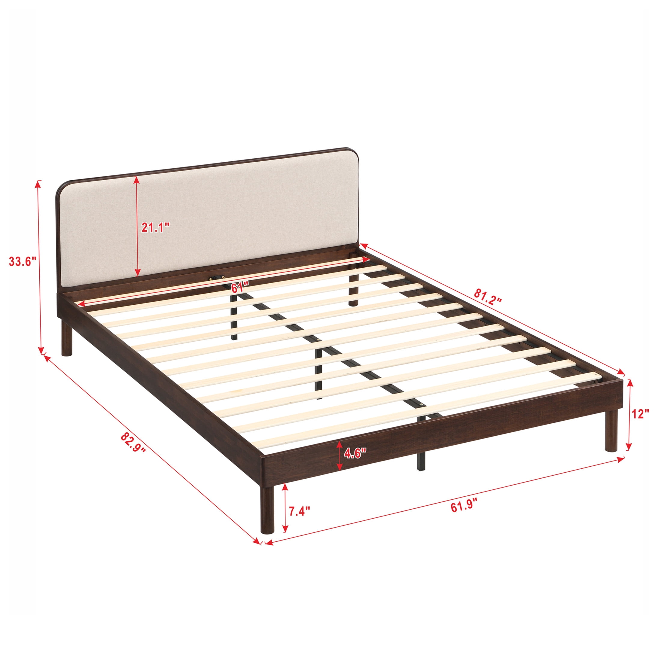 Christopher Knight Home Queen Bamboo Platform Bed Frame with Upholstered Headboard, Chocolate